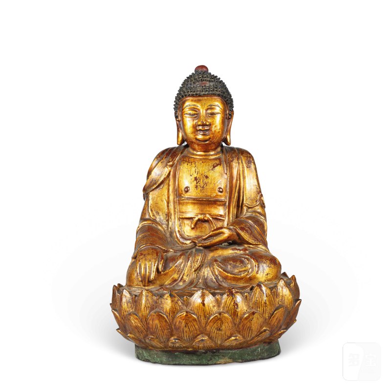 明早期 铜鎏金释迦牟尼佛